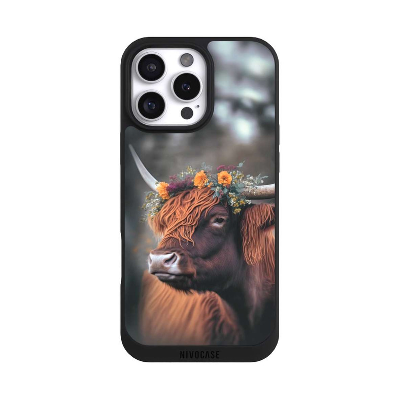 iPhone 16 Pro Max NIVOpure Highland Cow With Flowers with AI