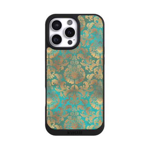 Apple iPhone 16 Pro Max NIVOpure Damask Wallpaper Turquoise