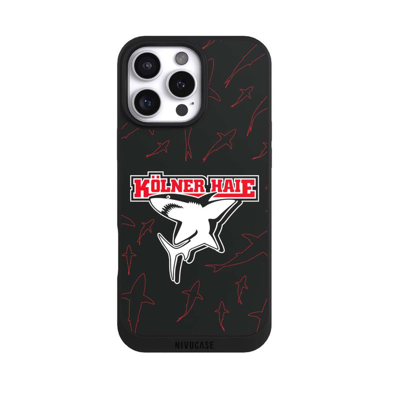 iPhone 16 Pro Max NIVOpure Haie Muster Rot