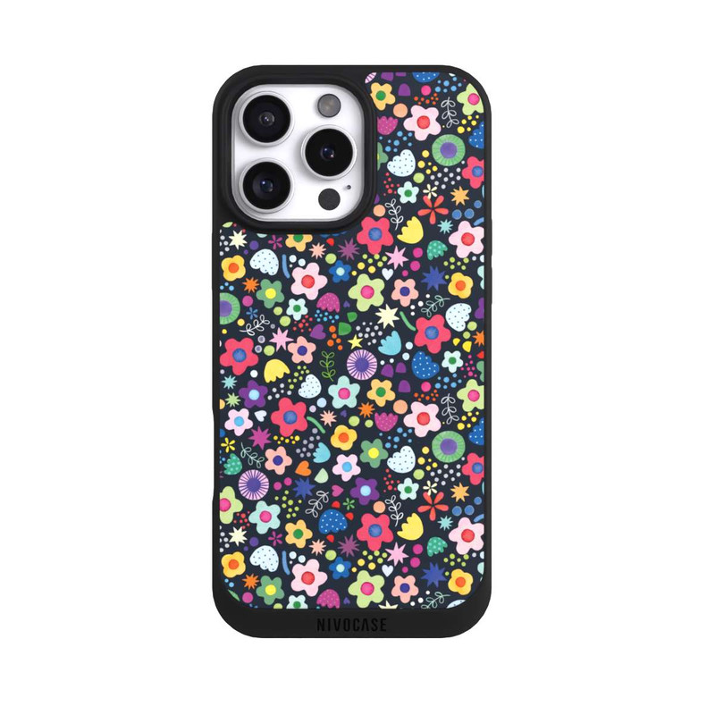 iPhone 16 Pro Max NIVOpure Psychedelic Flowers Multi Black