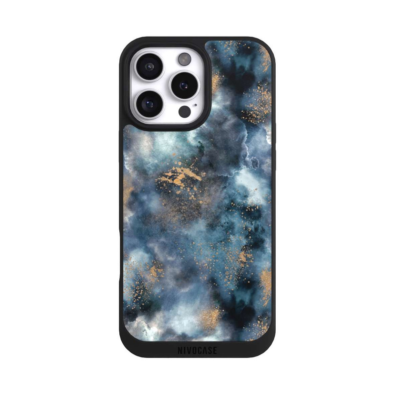iPhone 16 Pro Max NIVOpure Smoky Marble Watercolor Navy