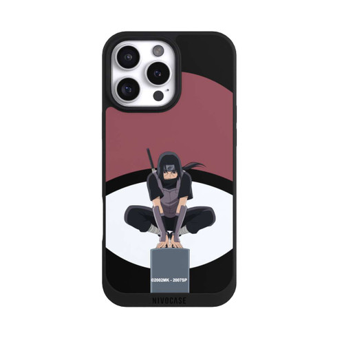 Apple iPhone 16 Pro Max NIVOpure Itachi Uchiha Symbol Schwarzer Hintergrund