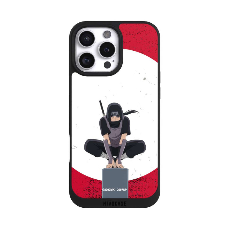iPhone 16 Pro Max NIVOpure Itachi Uchiha Symbol Roter Hintergrund