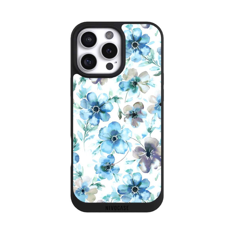 iPhone 16 Pro Max NIVOpure Blue Flower Pattern Trendy