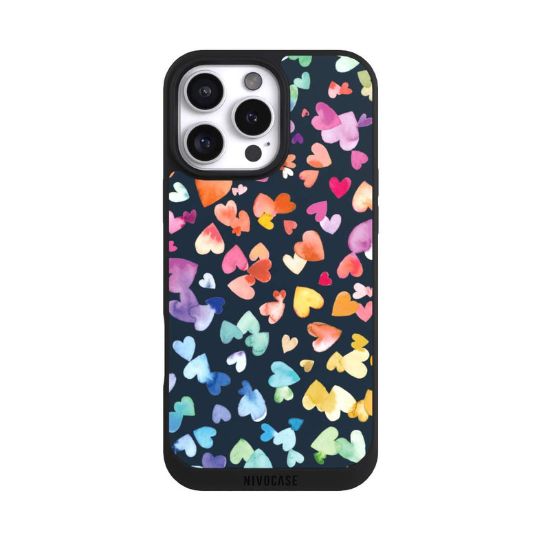 iPhone 16 Pro Max NIVOpure Valentinstag Herzen Schwarz