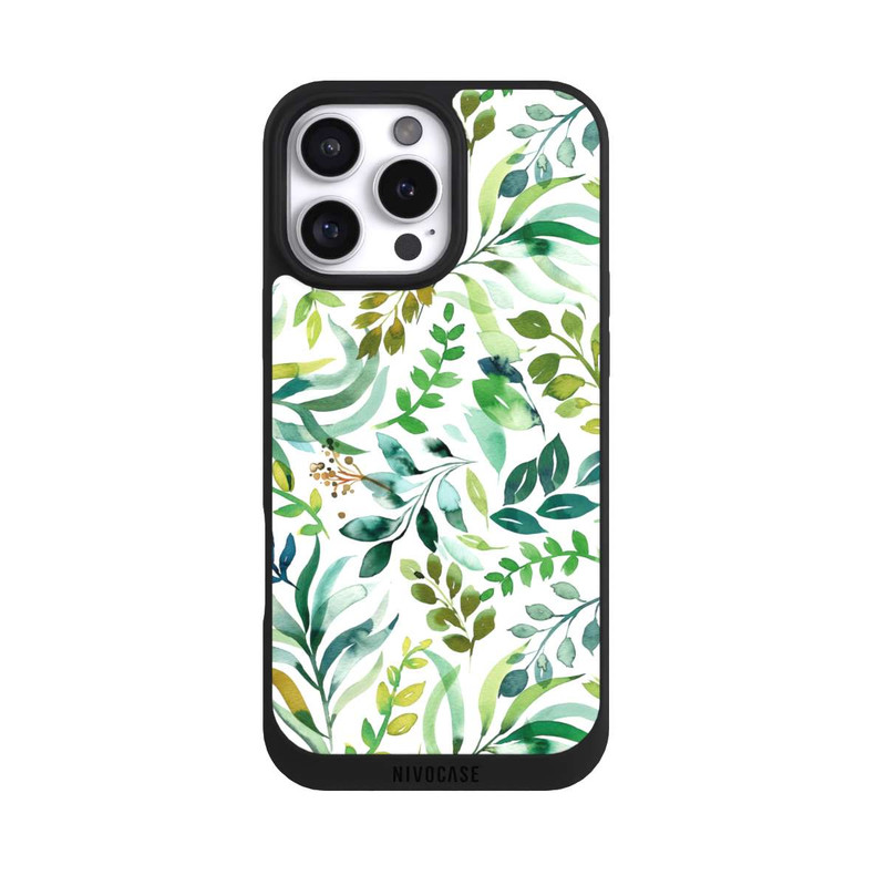 iPhone 16 Pro Max NIVOpure Aquarell Palmenblätter Botanisch Grün
