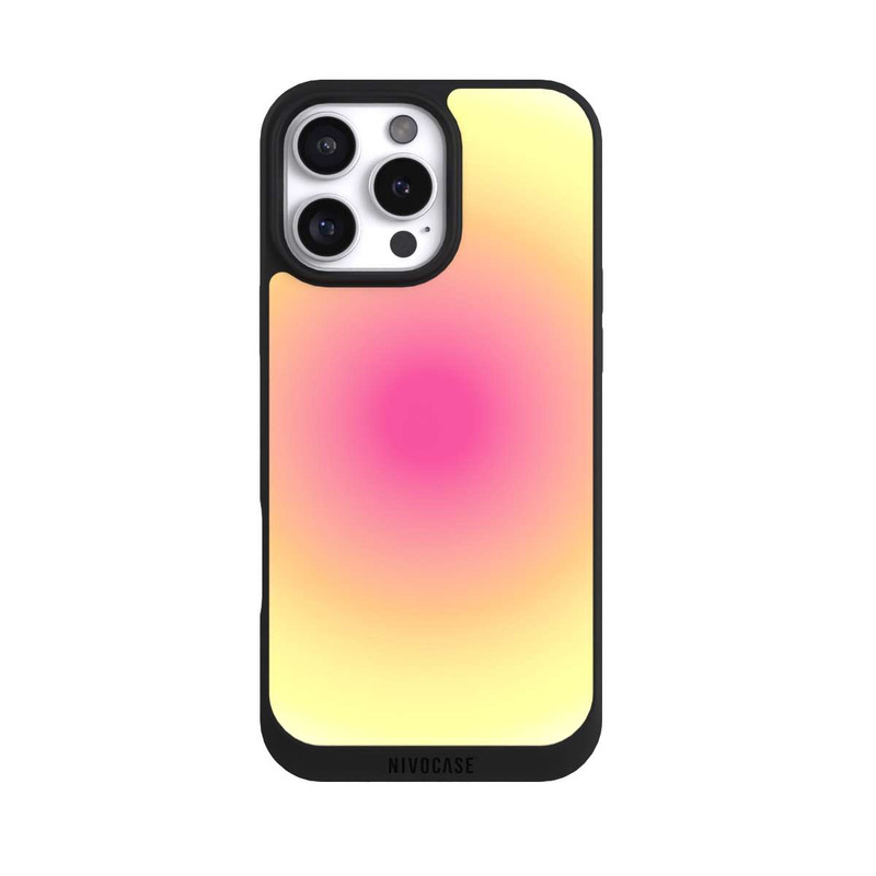 iPhone 16 Pro Max NIVOpure Aura jaune rose cercle
