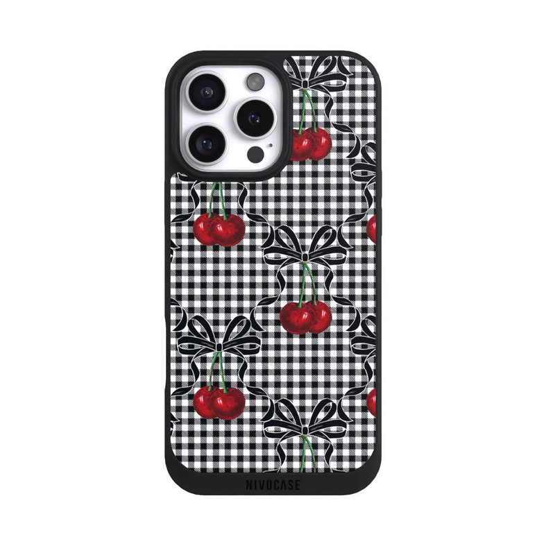 iPhone 16 Pro Max NIVOpure Cherry Pattern Black