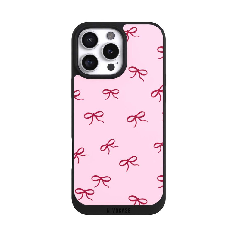 iPhone 16 Pro Max NIVOpure Schleifen Muster Rot Pink
