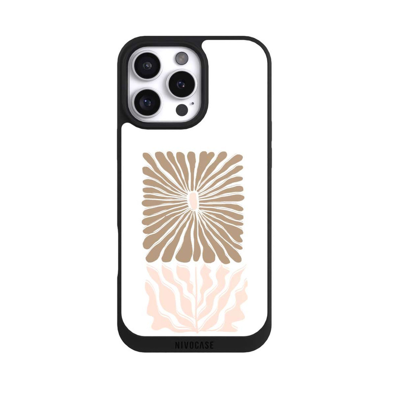 iPhone 16 Pro Max NIVOpure Eckige Blume Hellbraun