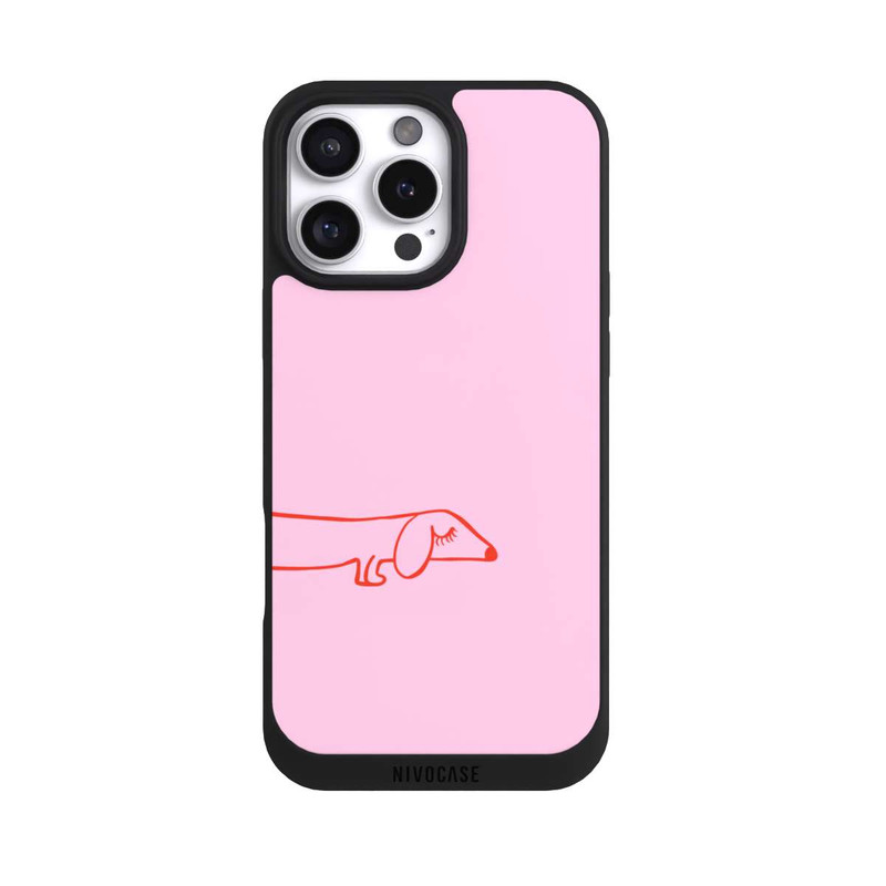 iPhone 16 Pro Max NIVOpure Dachshund Illustration Pink