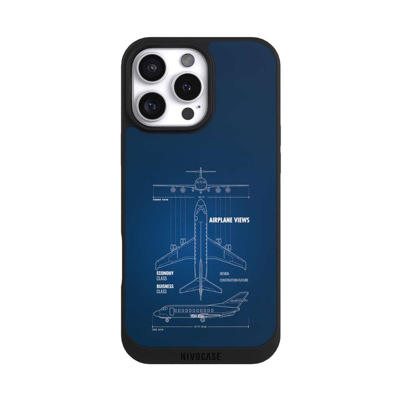 iPhone 16 Pro Max NIVOpure Flugzeug-Wireframe
