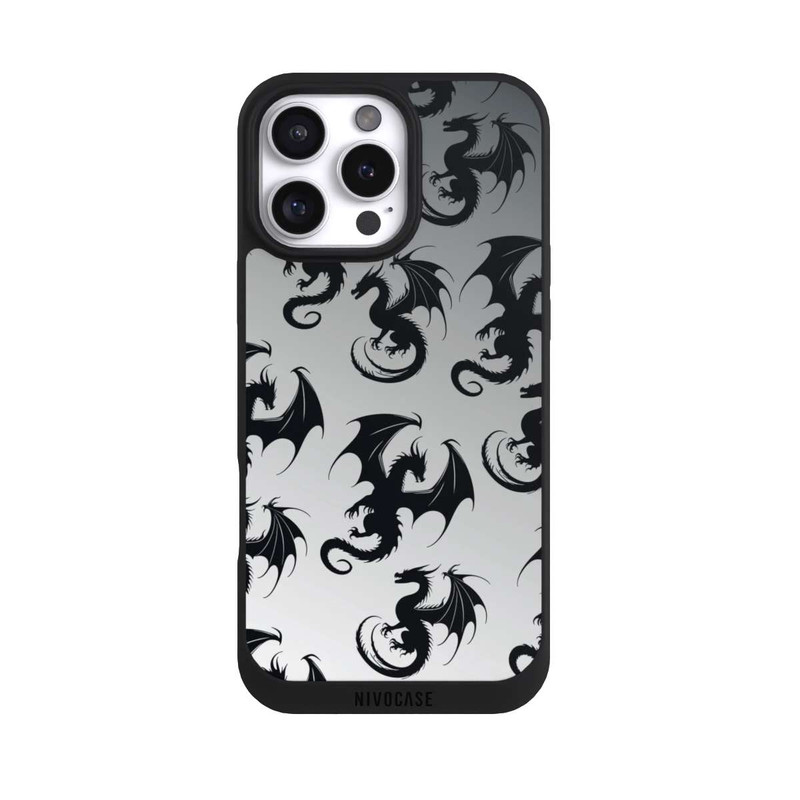 iPhone 16 Pro Max NIVOpure Drachen Muster Grau