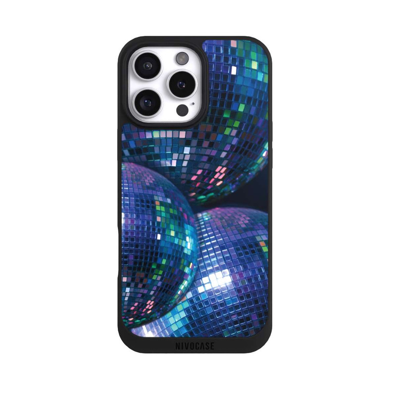iPhone 16 Pro Max NIVOpure Discokugel Blau Schwarz Partytime mit KI