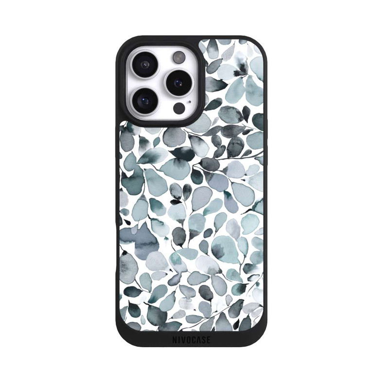 iPhone 16 Pro Max NIVOpure Eukalyptus Aquarell Blätter Grau