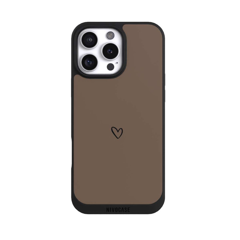 iPhone 16 Pro Max NIVOpure Herz Minimalistisch Braun
