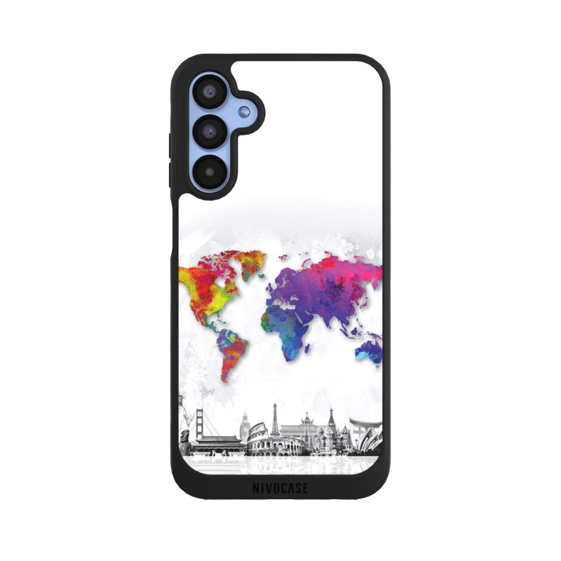 Galaxy A15 5G NIVOpure Weltkarte mit Skyline