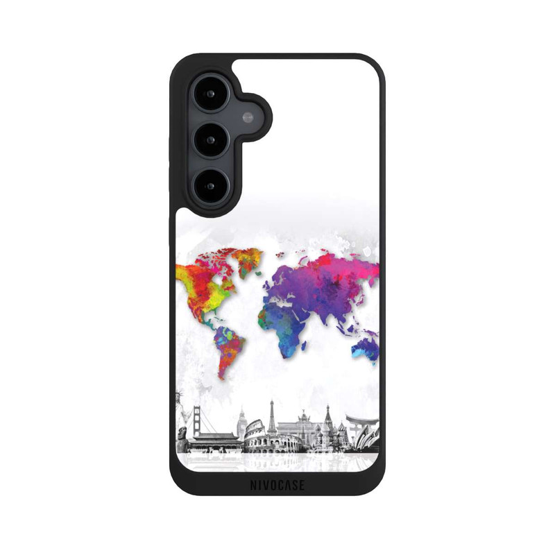 Galaxy S24 FE NIVOpure Weltkarte mit Skyline