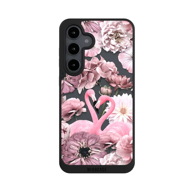 Galaxy S24 FE NIVOpure Flamants roses en motif de fleurs