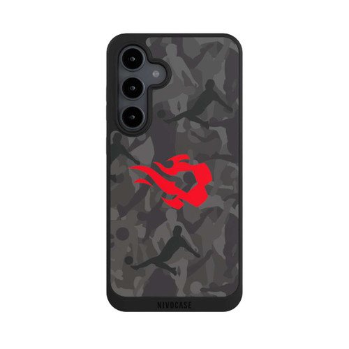 Samsung Galaxy S24 FE 5G NIVOpure Belgian Red Flames Camouflage Grey