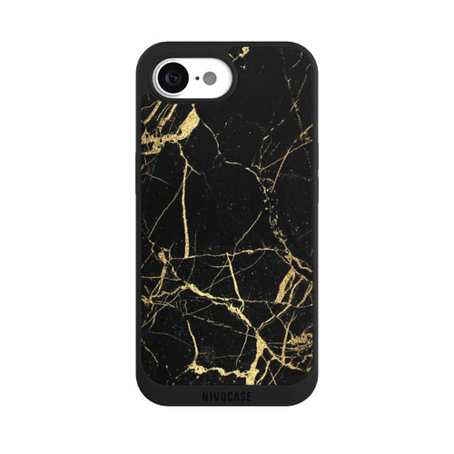Apple iPhone 16e NIVOpure Schwarzgoldener Marmor-Look