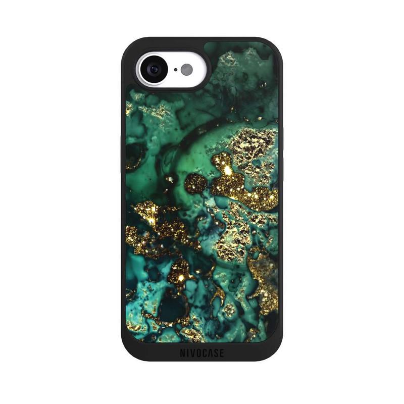 iPhone 16e NIVOpure Cyan Glitter Marble Look