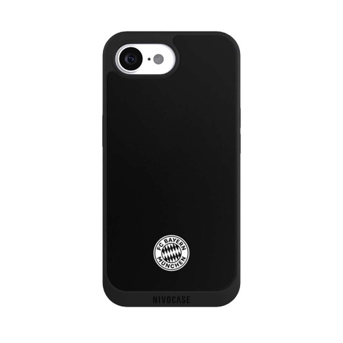 Apple iPhone 16e NIVOpure Klassisches FCB Logo Klein - Weiß auf Schwarz