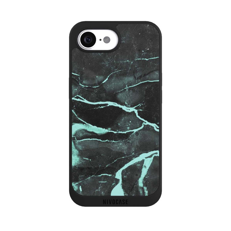 iPhone 16e NIVOpure Grauer und blauer Marmor