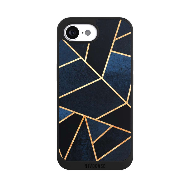 iPhone 16e NIVOpure Navy Stone Gold Print