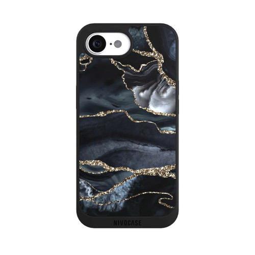 Apple iPhone 16e NIVOpure Dunkler Marmor Gold Glitzerlook