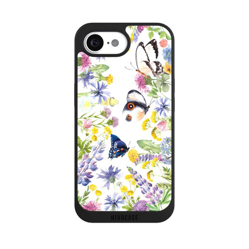 Apple iPhone 16e NIVOpure Bunte Frühlingsblumen und Schmetterlinge