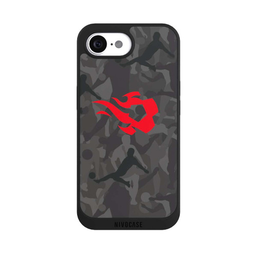 Apple iPhone 16e NIVOpure Belgian Red Flames Camouflage Grey
