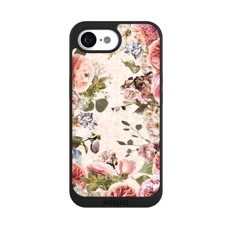 iPhone 16e NIVOpure Blumenrahmen Pfingstrosen Pastell