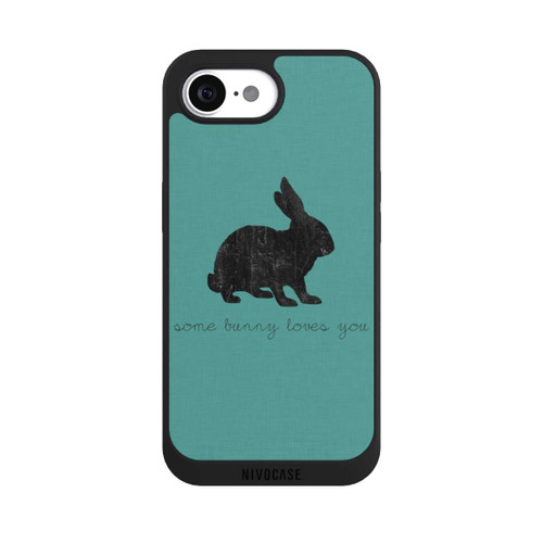 Apple iPhone 16e NIVOpure Some Bunny Loves You - Black on Turquoise