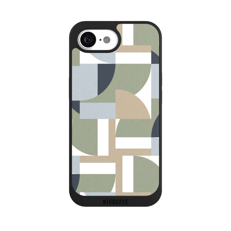 iPhone 16e NIVOpure Futuristic Bauhaus Polygons Beige