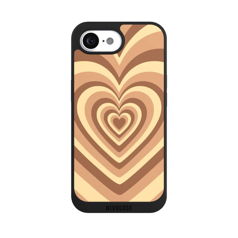 iPhone 16e NIVOpure Beating Comic Heart Brown