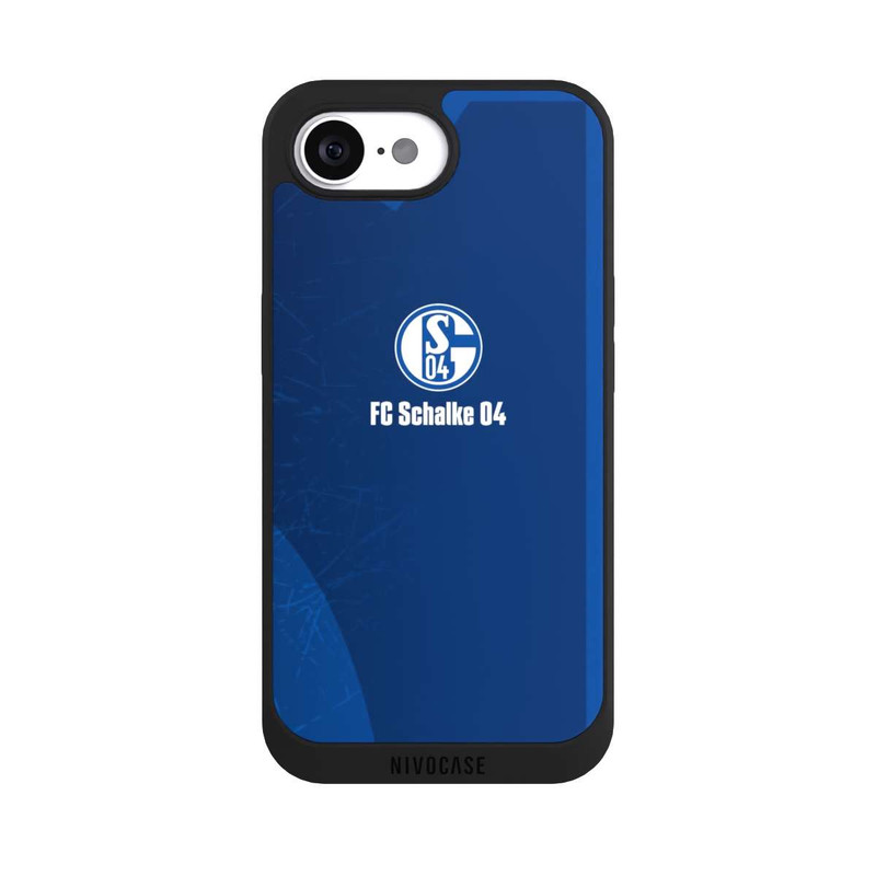 iPhone 16e NIVOpure Schalke 04 Blauer Hintergrund Mit Logo