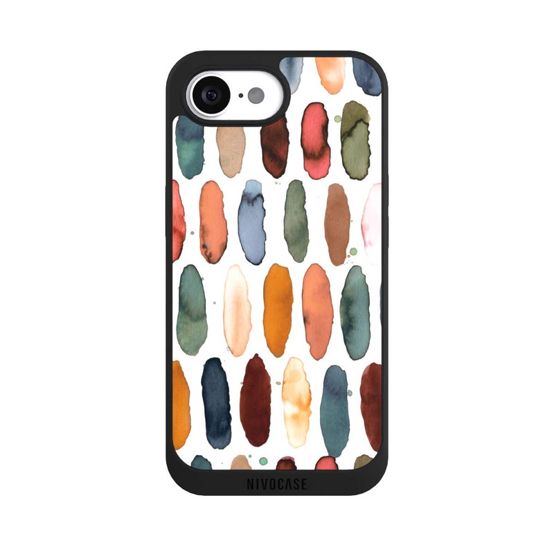 iPhone 16e NIVOpure Aquarellstriche aus mineralischem Terrakotta