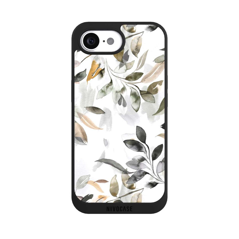 iPhone 16e NIVOpure Aquarellblätter neutral