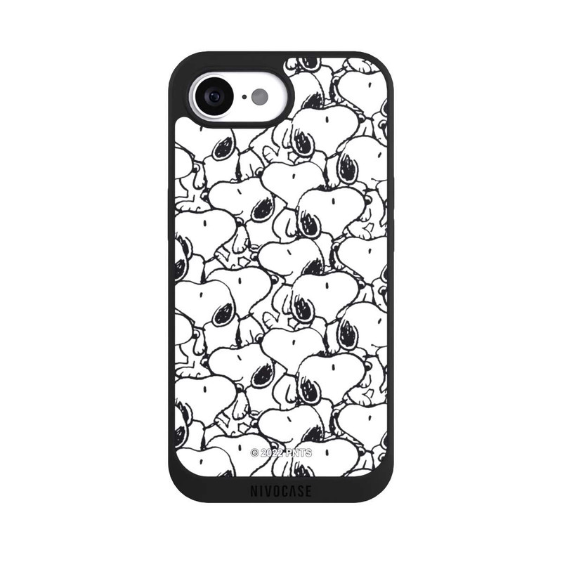 iPhone 16e NIVOpure Snoopy Muster Schwarz und Weiß