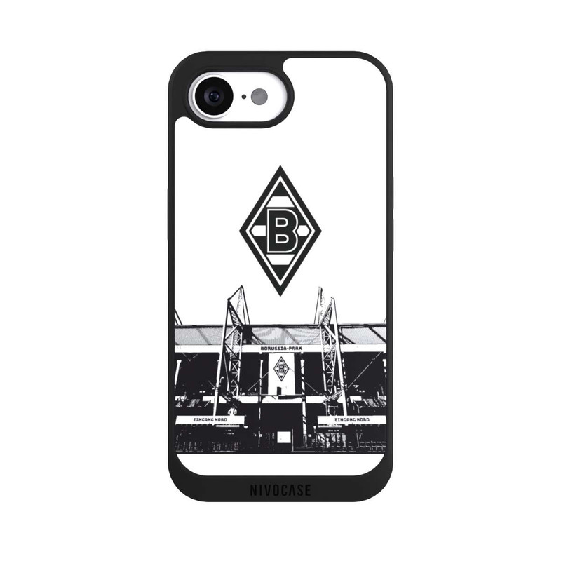 iPhone 16e NIVOpure Borussia-Park Schwarz und Weiß