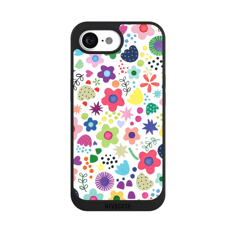 iPhone 16e NIVOpure Psychedelische Blumen bunt