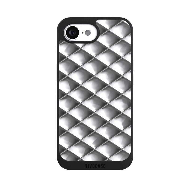 iPhone 16e NIVOpure Glamour Silver Squares