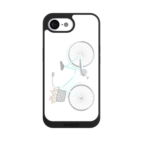 Apple iPhone 16e NIVOpure Retro Fahrrad weißer Hintergrund 