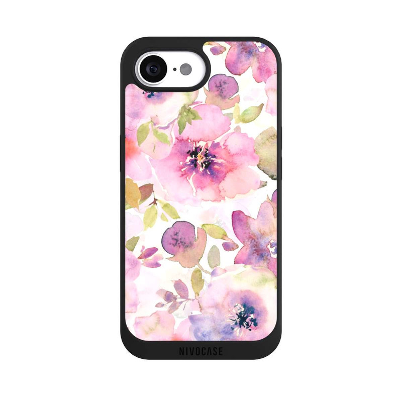 iPhone 16e NIVOpure Tapete mit rosa Blumen