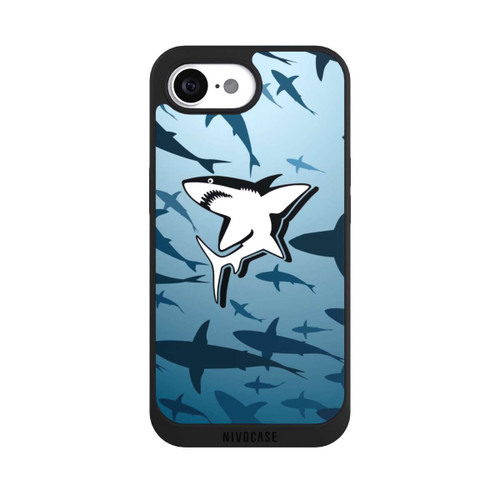 Apple iPhone 16e NIVOpure Haie Muster Blau