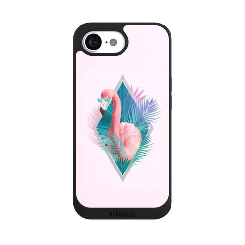Apple iPhone 16e NIVOpure Tropical Leaves Flamingo