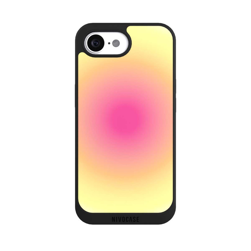 iPhone 16e NIVOpure Aura yellow pink circle