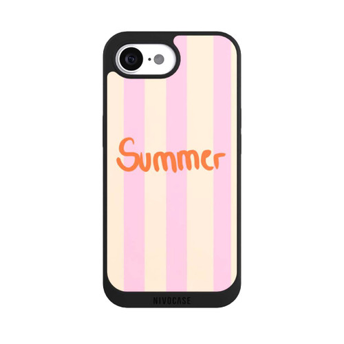 Apple iPhone 16e NIVOpure Summer- Rosa und Orange Streifen Hintergrund