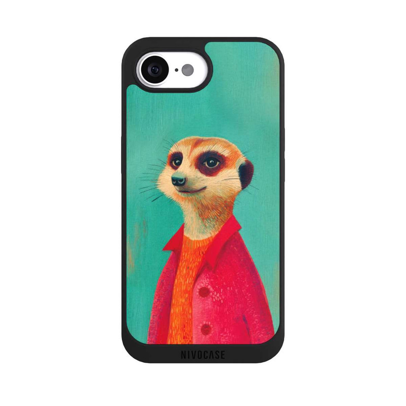 iPhone 16e NIVOpure Erdmännchen Grün Illustration